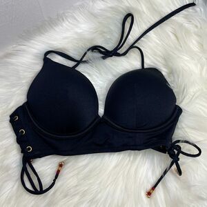 𝅺VICTORIA’S Secret Bombshell Swim Lace Up Grommet Halter Top 32A